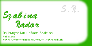 szabina nador business card