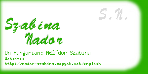 szabina nador business card